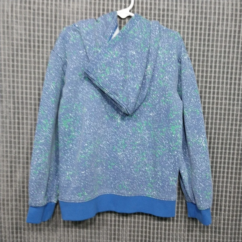 Under Armour Boys Hoodie Splatter Print Logo Fleece Size 7 Blue